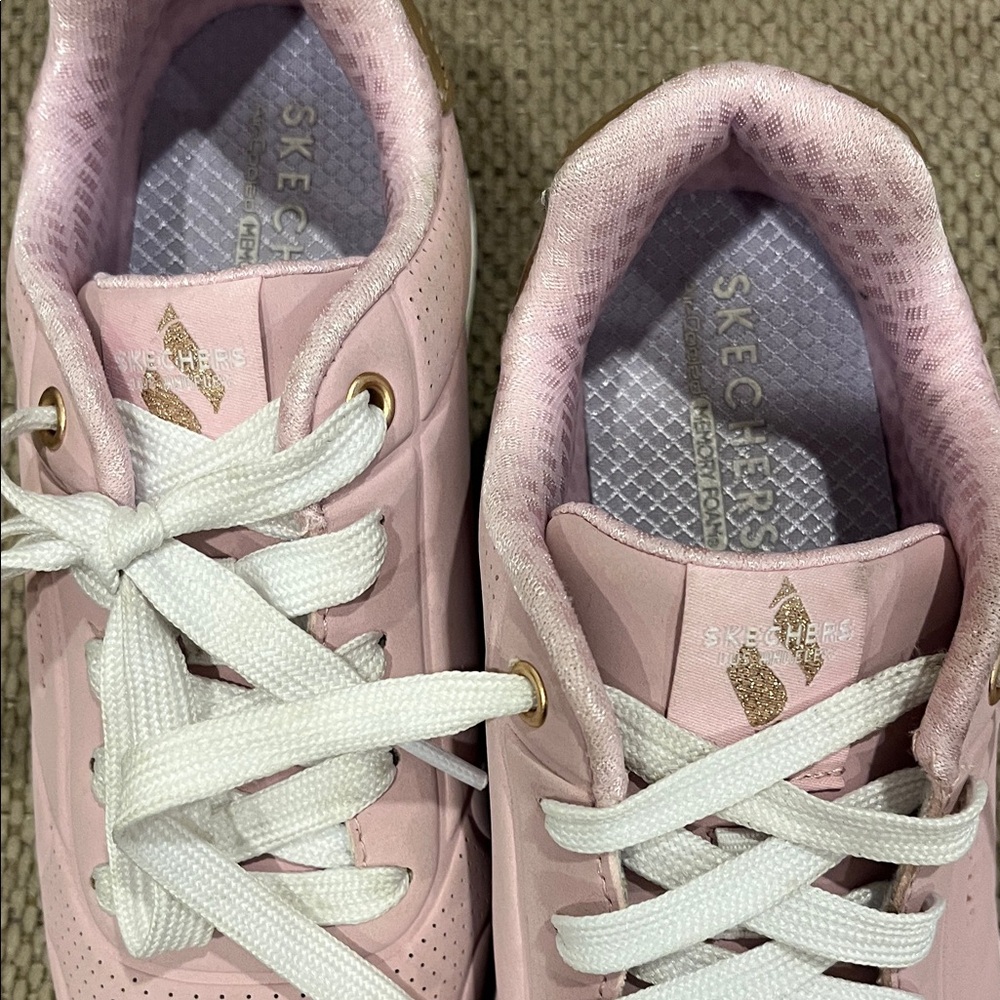 Skechers Kid’s Light Pink Lace-Up Sneakers - Picture 4 of 7